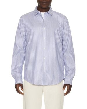 Onia Poplin Long Sleeve Button Down Shirt - Blue