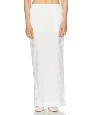 Helsa Crinkle Maxi Skirt - White