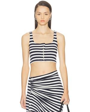 Rabanne Striped Cropped Tank Top - Blue