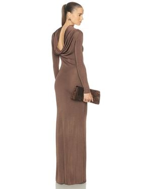 SRG Sylveeah Draped Cowl Gown - Brown