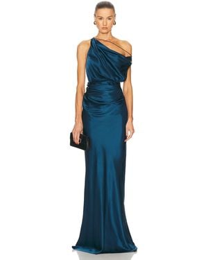 The Sei Strapped Off Shoulder Gown - Blue