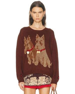Bode Scottie Sweater - Brown