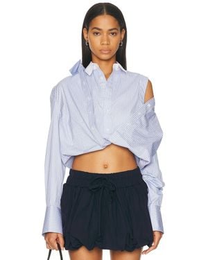 Monse Fold-Up Cropped Shirt - Blue