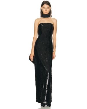 L'academie Veleda Sequin Gown - Black