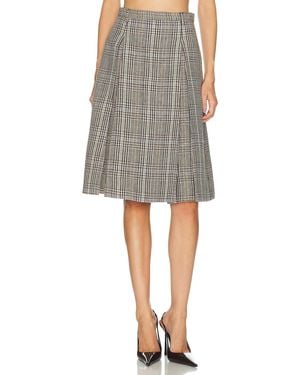 Acne Studios Itesha Plaid Wool Skirt - Gray