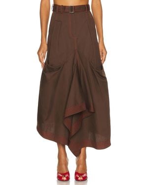 Christopher John Rogers Trumpet Skirt - Brown