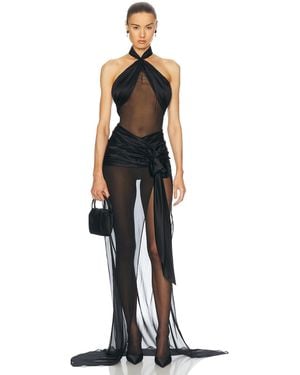 Mirror Palais Bow Wrap Dress - Black