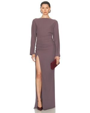 LAPOINTE Stretch Drape Crepe Off The Shoulder Dress - Purple