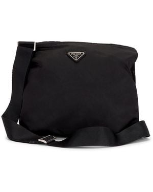 Prada Tessuto Flat Messenger Bag - Black