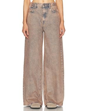 GRLFRND Luna Mid Rise baggy Wide Leg Jeans - Brown