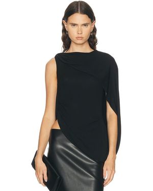 Alexander Wang Asymmetric Draped Twisted Top - Black