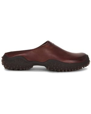 Miu Miu Vitello Antic Bubble Slide - Brown