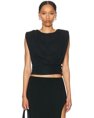 Jonathan Simkhai Daton Draped Top - Black