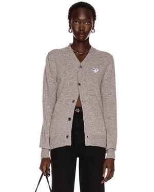 COMME DES GARÇONS PLAY White Heart Cardigan - Brown