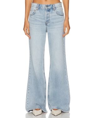 GRLFRND Jade Low Rise Relaxed Flare Jeans - Blue