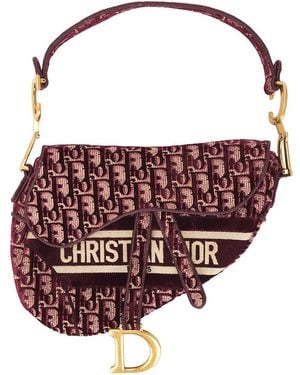 Dior Oblique Embroidered Velvet Saddle Bag