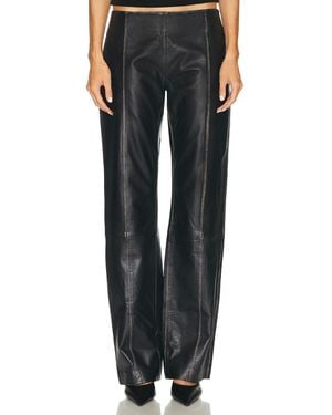 St. Agni Brushed Leather Pant - Black