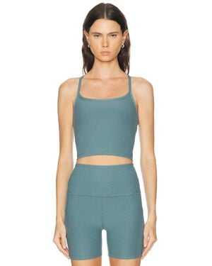 Beyond Yoga Spacedye Slim Racerback Cropped Top - Blue