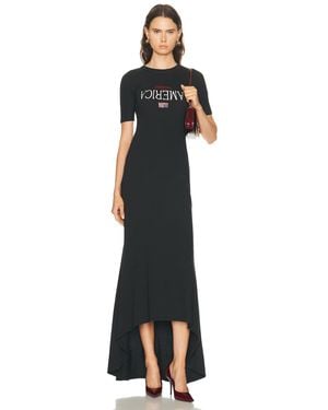 Willy Chavarria Welcome To America Jersey Gown - Black