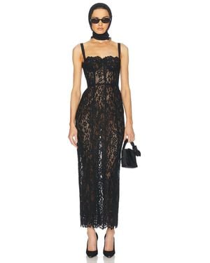 Helsa The Lace Column Dress - Black