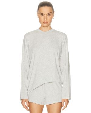 Skims Boyfriend Long Sleeve T-Shirt - White