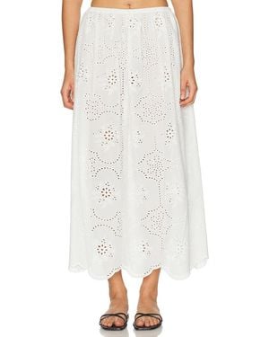 Matteau Broderie Midi Skirt - White