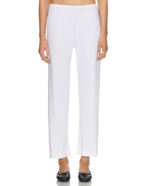 DONNI. The Pointelle Simple Crop Pant - White