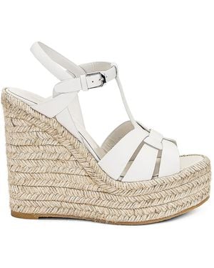 Saint Laurent Tribute Espadrille Wedge - White