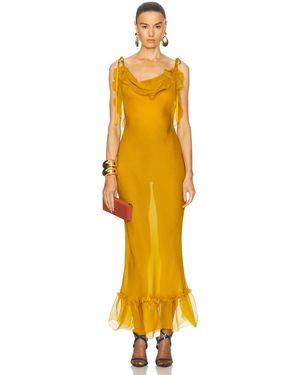 Saint Laurent Long Slip Dress - Yellow