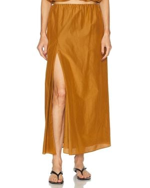 Loulou de Saison Carmen Long Gathered Skirt - Orange
