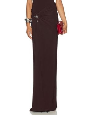 GRACE LING Relic Charms Draped Maxi Skirt - Red