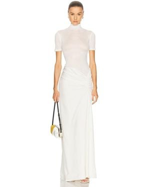 Christopher Esber Fusion Ruched Tee Gown - White