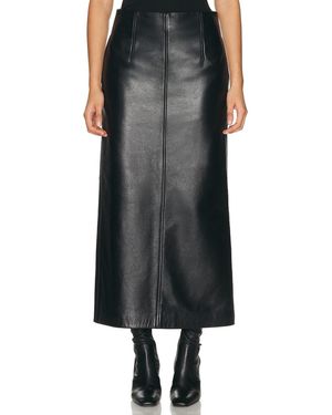 TOTEME Grained Leather Straight Skirt - Black