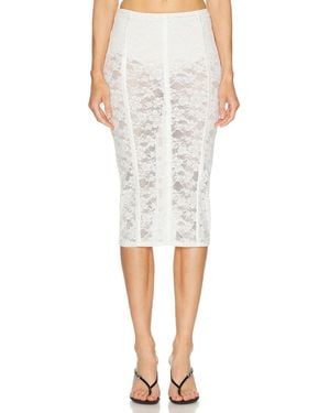 Fleur du Mal Le Stretch Lace Pencil Skirt - White
