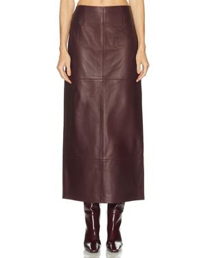 SRG Mango Leather Skirt - Brown