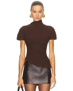 Cult Gaia Annemie Knit Top - Brown