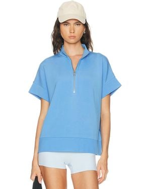 Varley Ritchie Half Zip Short Sleeve Sweatshirt - Blue