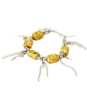 Dries Van Noten Handmade Strass Fringed Bracelet - Metallic