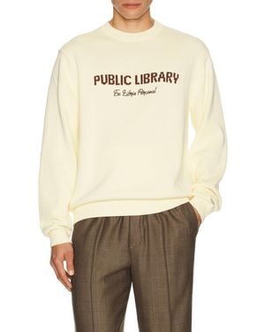 Percival Public Library Knitted Crew Sweater - Natural
