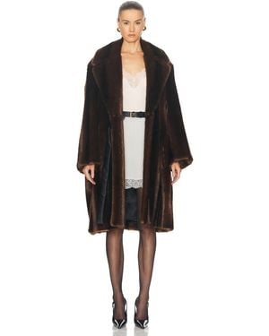 Saint Laurent Faux Fur Coat - Black