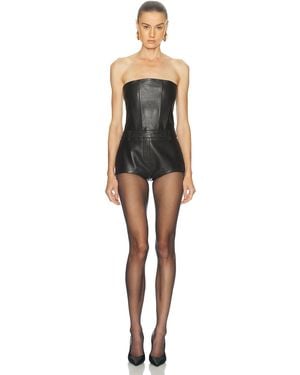 retroféte Pernille Leather Romper - Black
