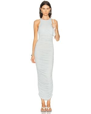 Skims Cupro Jersey Long Ruched Dress - White