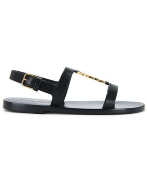 Saint Laurent Cassandra Flat Sandal - Black