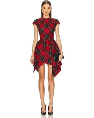McQueen High Neck Mini Dress - Red