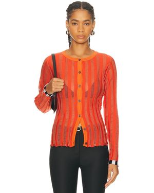 Christopher John Rogers Pleated Cardigan - Red