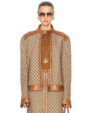 Gucci Gg Moto Jacket - Brown
