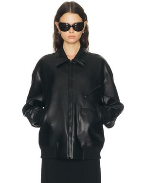 Norma Kamali Oversized Classic Zip Front Jacket - Black