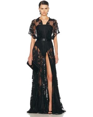 Norma Kamali Super Os Sleeveless Bf Nk Shirt Flared Gown - Black