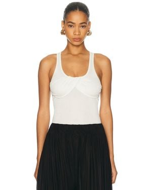 Burc Akyol Draped Silk Jersey Tank Top - White