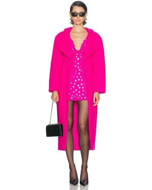 LAPOINTE Fuzzy Coating Belted Coat - Pink